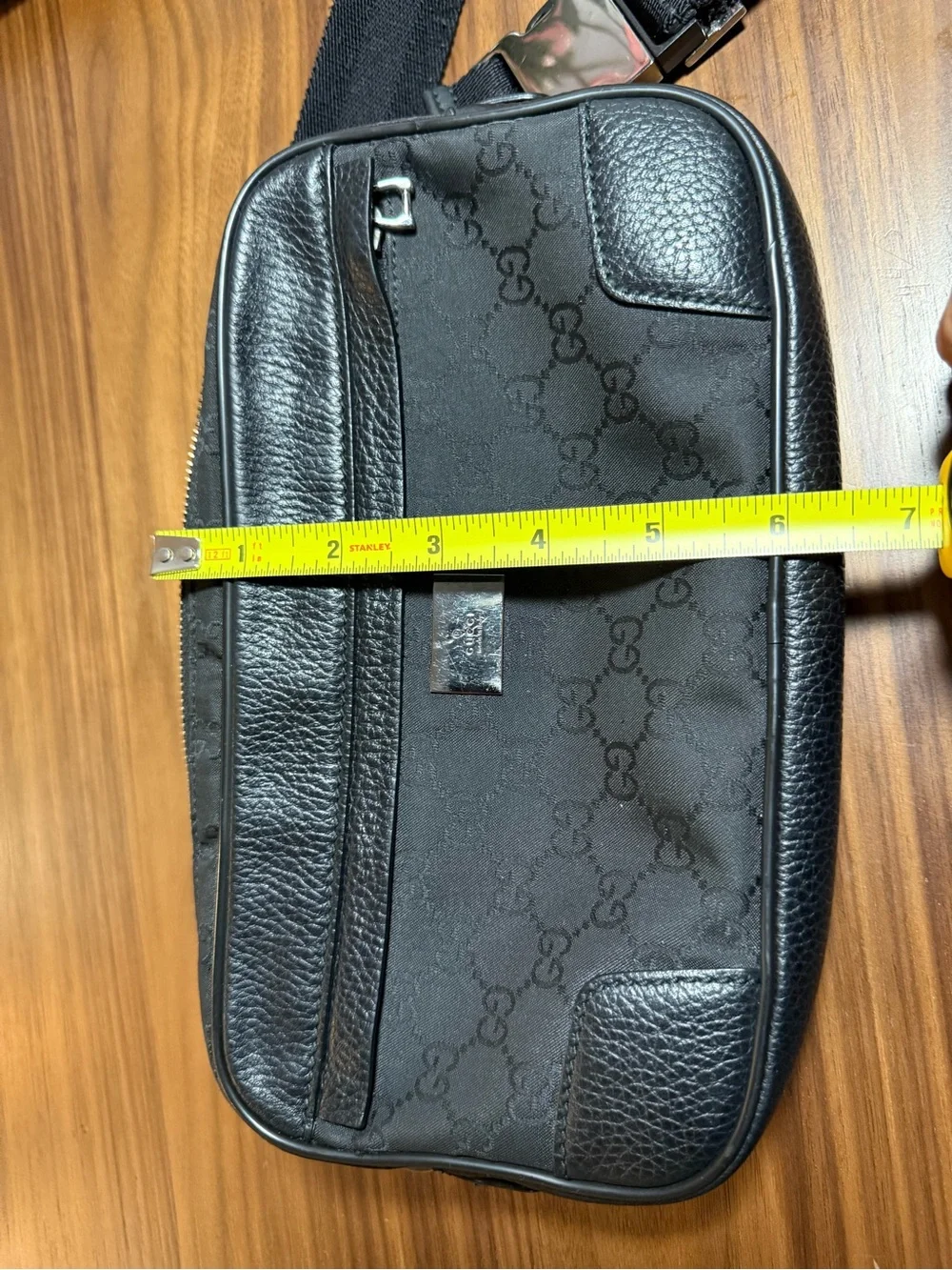Gucci - GG Print Nylon Body/Belt/Crossbody Bag - Black/Silver - 336672